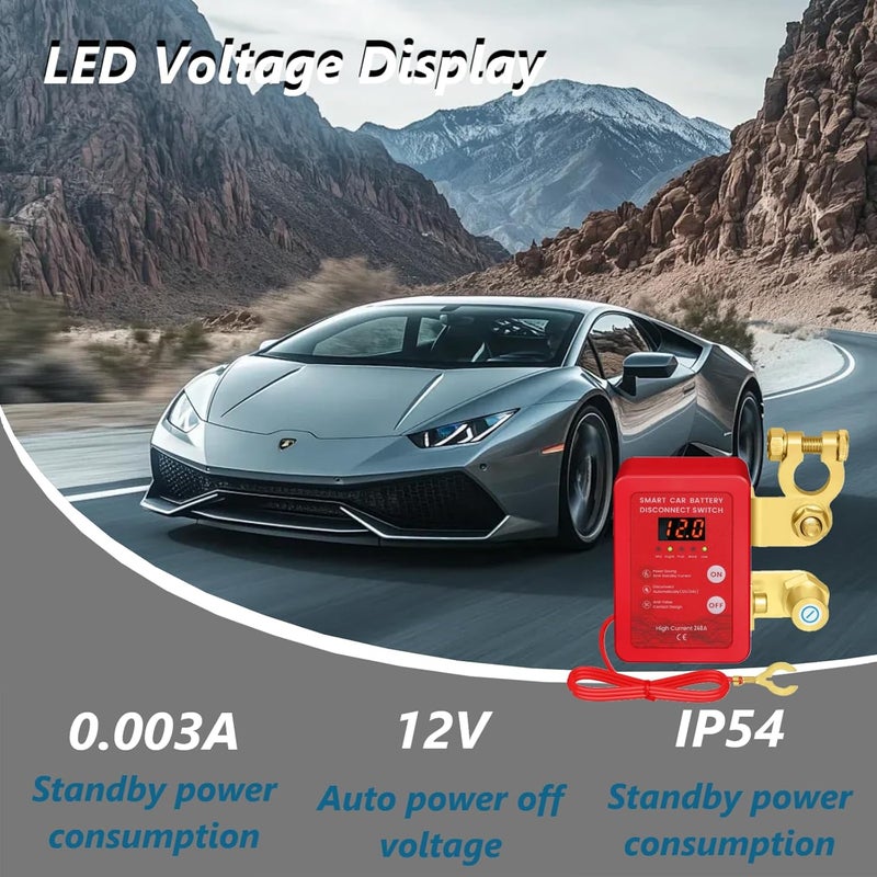 Avutrel Smart Remote Battery Disconnect Switch 12V 24V Kill Switch for Car Intelligent Battery Power Smart Voltage Car Battery Kill Switch for Vehicle, RV, ATV, Truck, Boat - Image 2